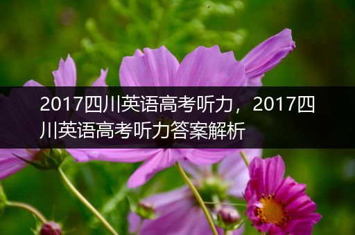 2017四川英语高考听力，2017四川英语高考听力答案解析