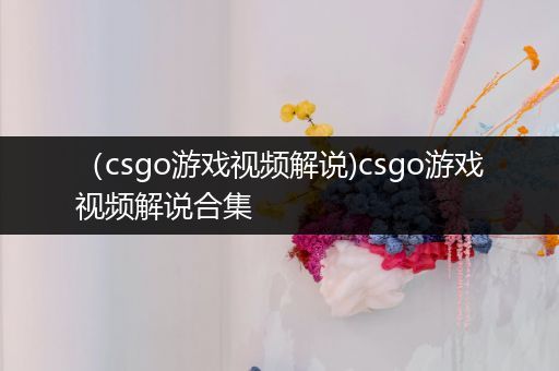 （csgo游戏视频解说)csgo游戏视频解说合集